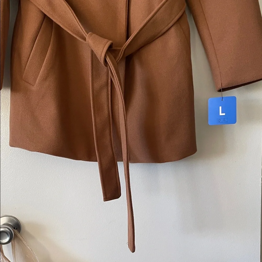TAHARI|Women's Tan Camel Belted Coat|Large|NWT - Picture 4 of 8